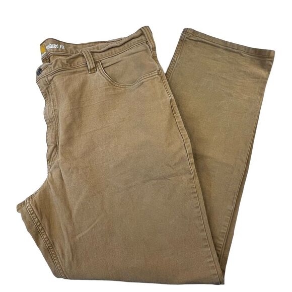 Carhartt Mens‎ Rugged Flex Relaxed Fit Canvas Work Pants Size 42x32 Tan Utility - Picture 1 of 12